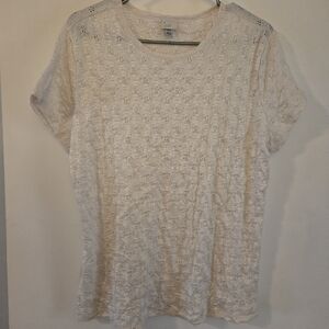 Lace Short Sleeve Top in Cream